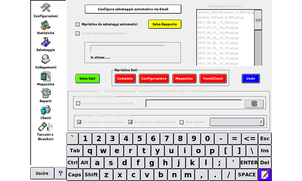 Terminale PBackup con email