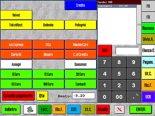 E3g, videata gestione pagamenti